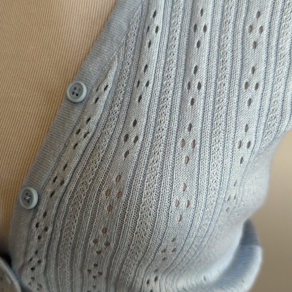 Brandy Melville Blue Cropped Cardigan Sweater - Picture 2 of 5